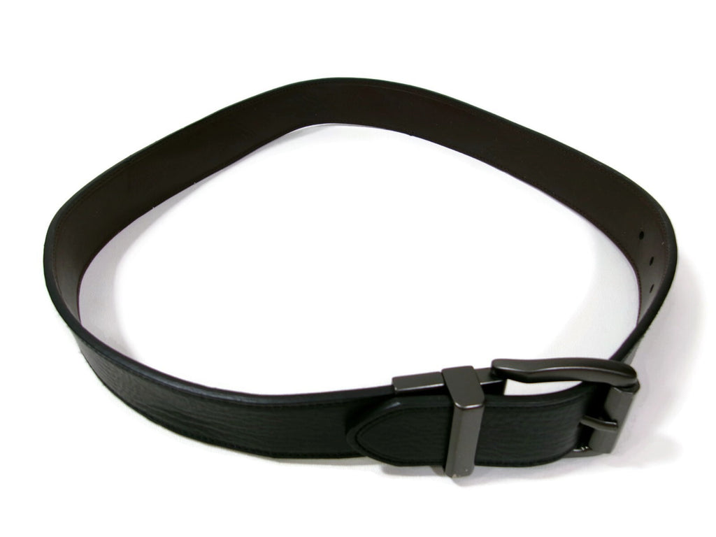 Levis Mens Black & Brown Leather Reversible Belt Size 34 Logo Embossed Buckle