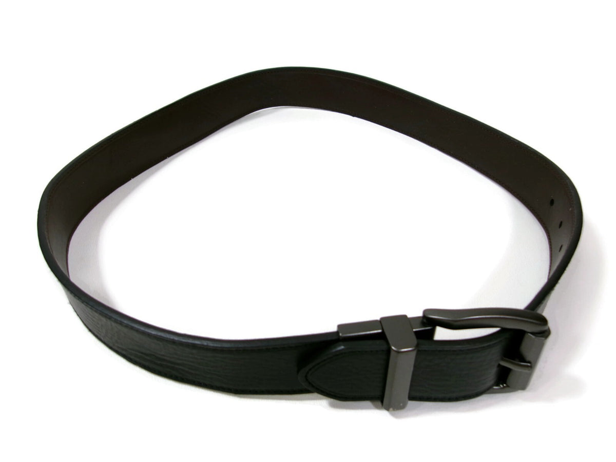 Levis Mens Black & Brown Leather Reversible Belt Size 34 Logo Embossed Buckle