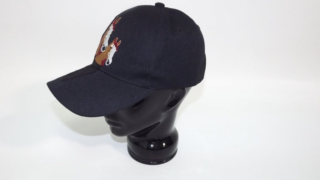 beautiful Embroidered  Horse Design Mens Womens BLACK Baseball Cap Hat One Size