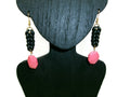 Womens Ear Candy Statement Drop Earrings Pretty Coral  w/ Unique Rubber Design