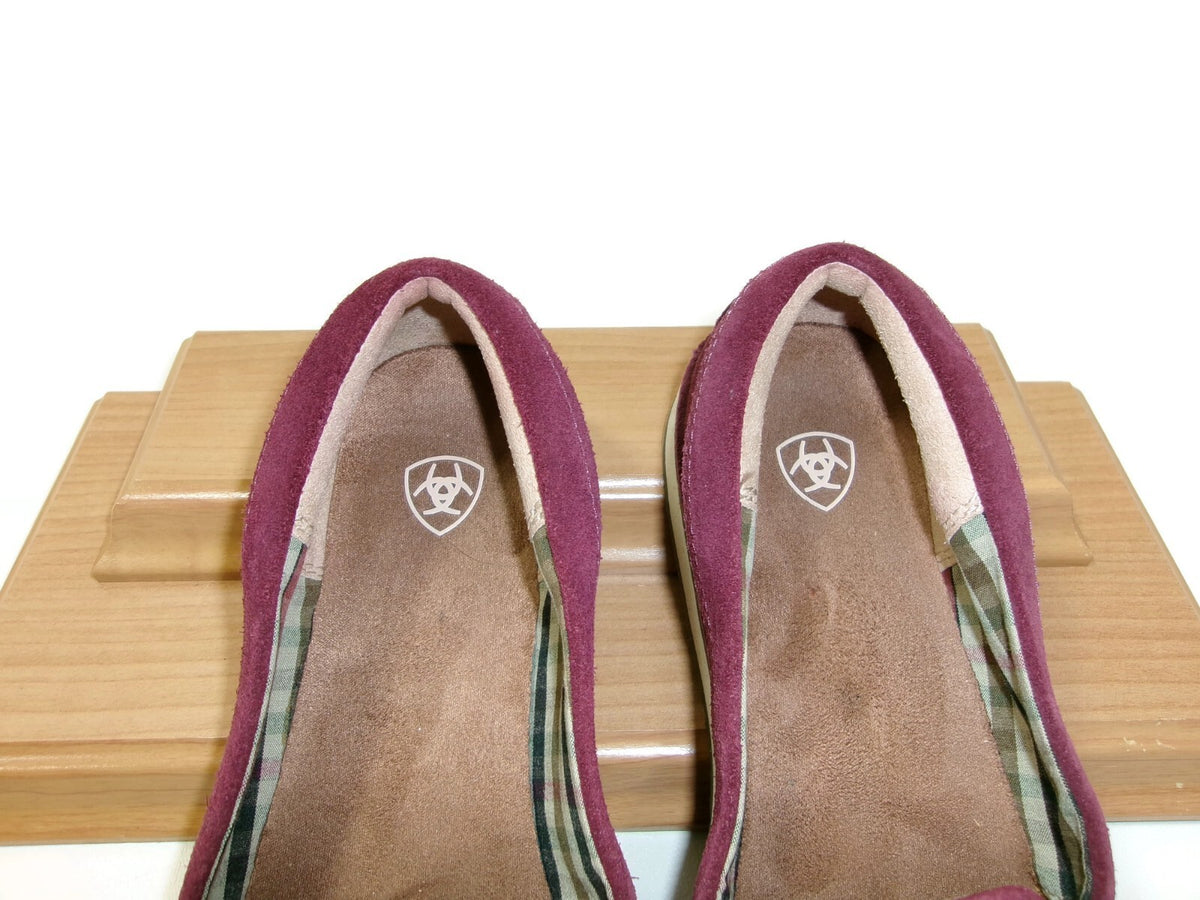 Ariat Womens  Shoes Size 7 B Burgundy Suede  Tassels Fringed Moccasins Loafers