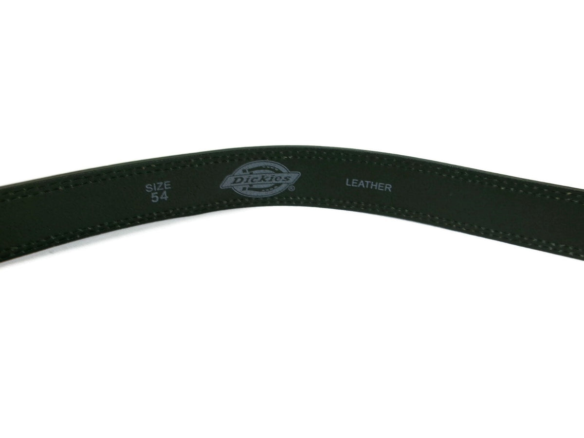 Dickies Mens Black Leather Belt Size 54 Muted Black Metal Buckle Nice 1