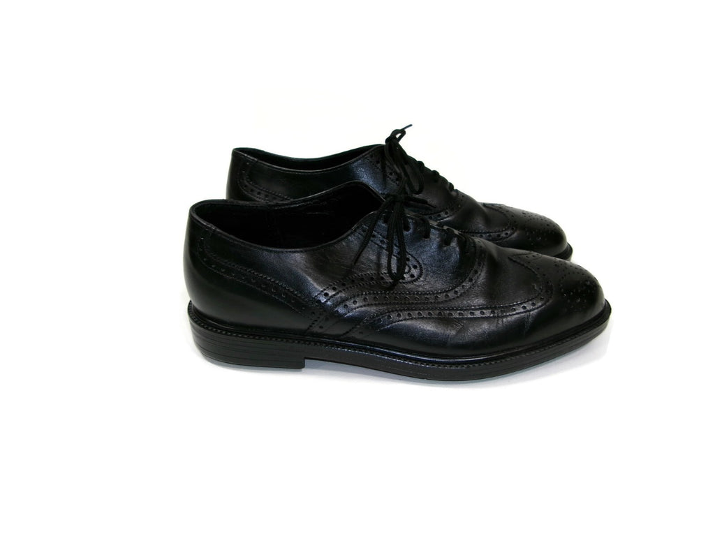 Hush Puppies Bounce Mens Black Leather Wingtip Oxfords Dress Shoes Size 7 M