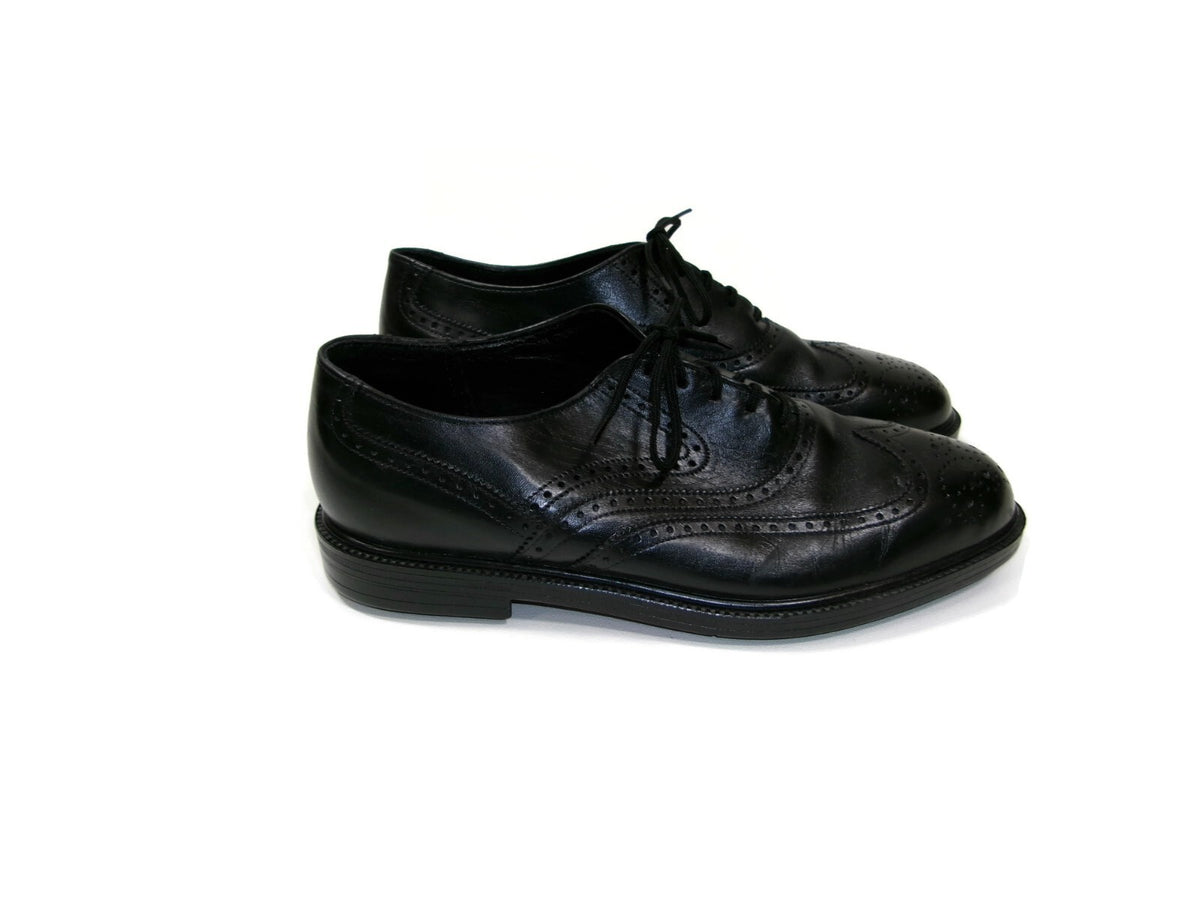 Hush Puppies Bounce Mens Black Leather Wingtip Oxfords Dress Shoes Size 7 M