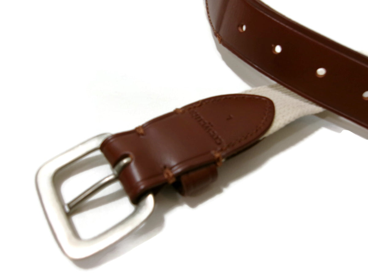 J Crew Crewcuts Kids Boys Belt Size L Large Leather Canvas w/Car Surfboard Motif