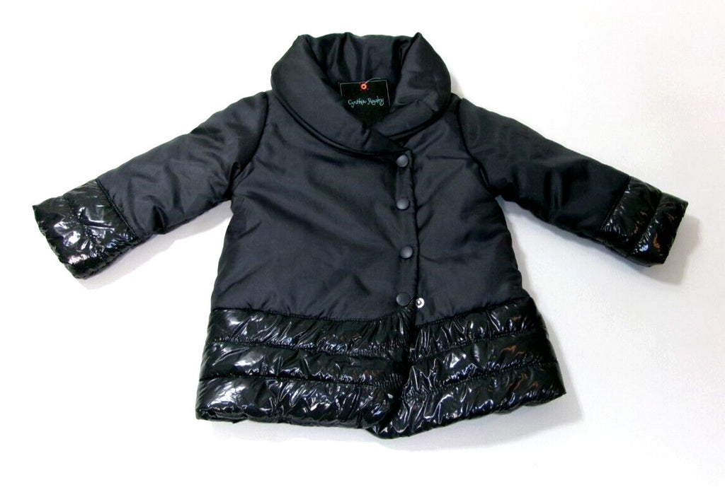 CYNTHIA ROWLEY Toddler Girls Gray Winter PUFFER Jacket Size 12M 12 Months NWT