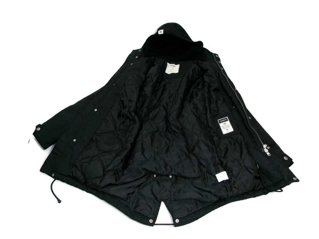 Mens Wemoto Finley Parka Coat Jacket  Black Nylon  Lined  Hooded Size S Small