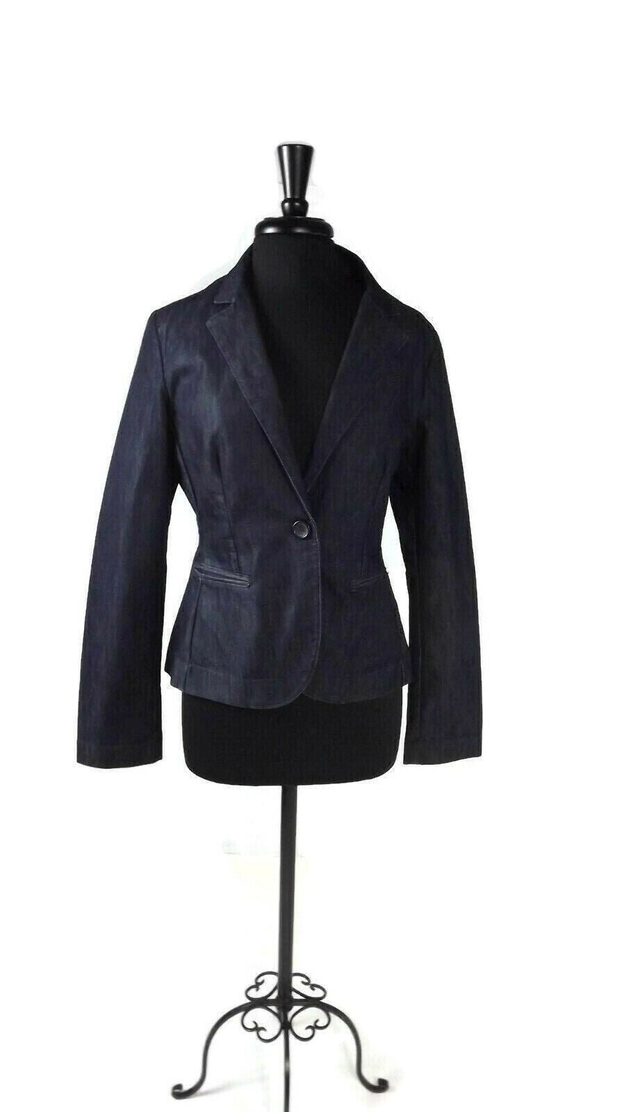 EXPRESS DESIGN STUDIO  Dark Denim  Womens Jean Jacket Blazer Size 8