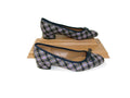 Talbots Womens Edith Flat Shoes Size 8 M Purple Black Taupe Olive Plaid
