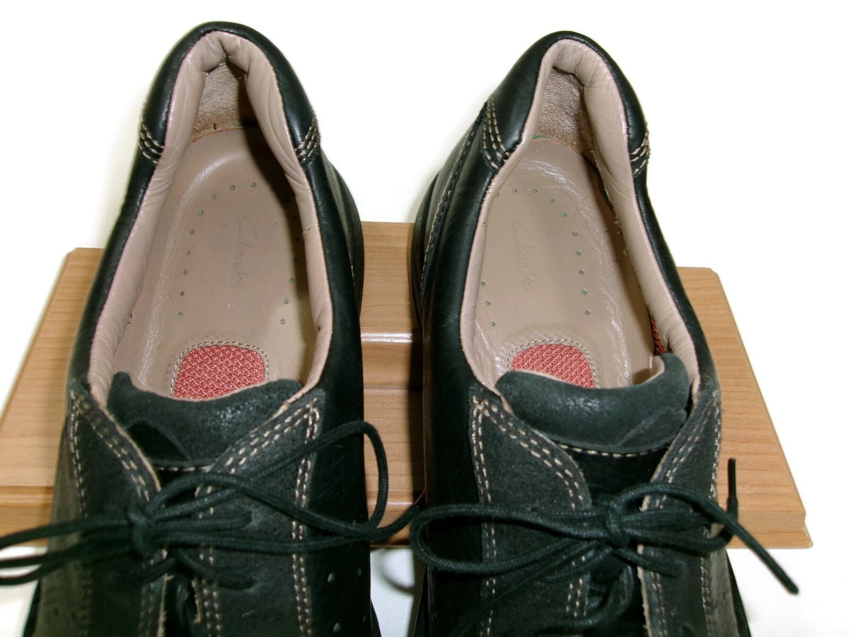 Clarks Mens Black Leather Comfy Lace Up Oxfords Shoes Size 12 M Leather Insoles