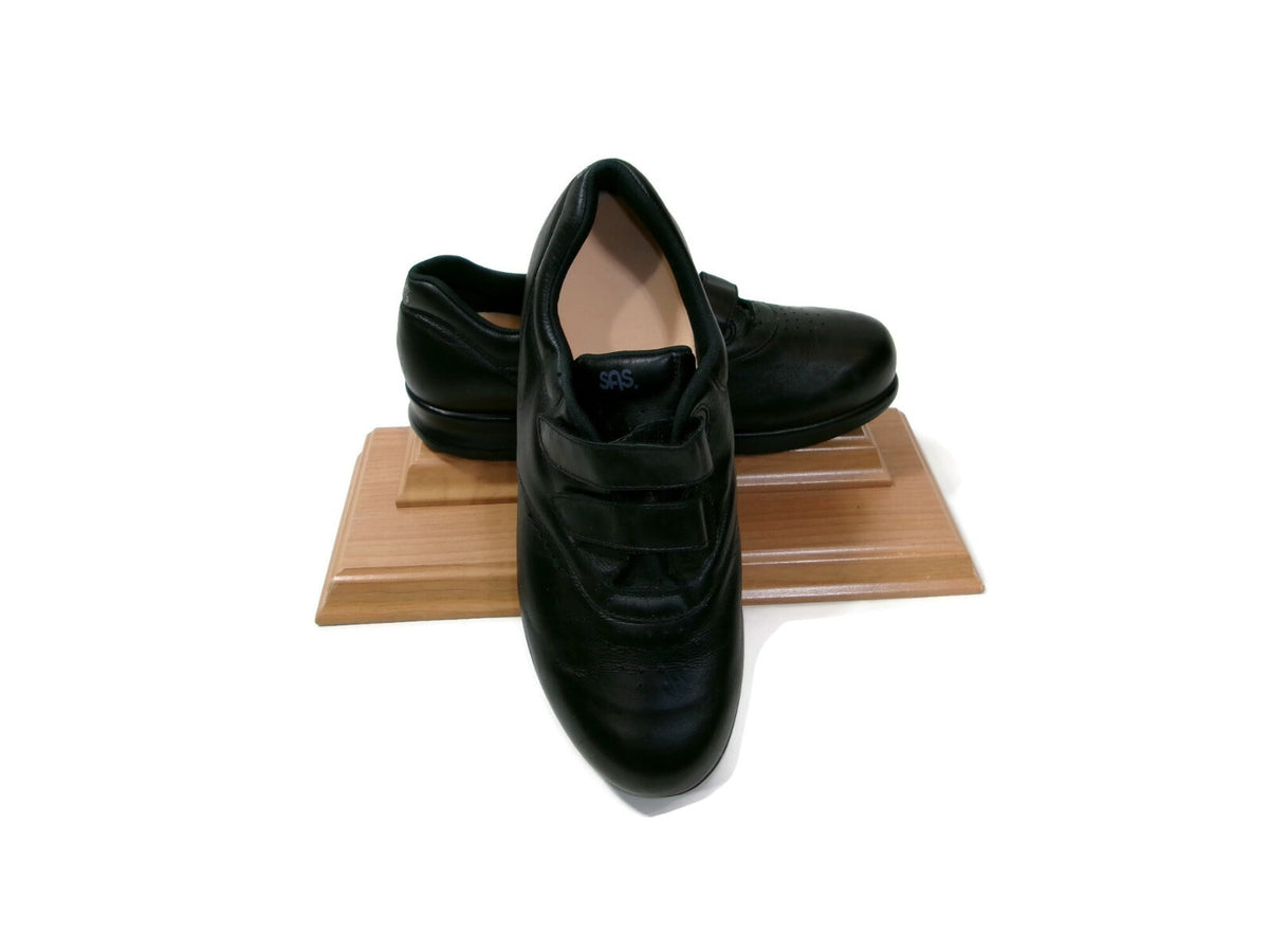 SAS  Me Too -EZ Strap Womens Walking Shoes Black Leather Size 9 WW