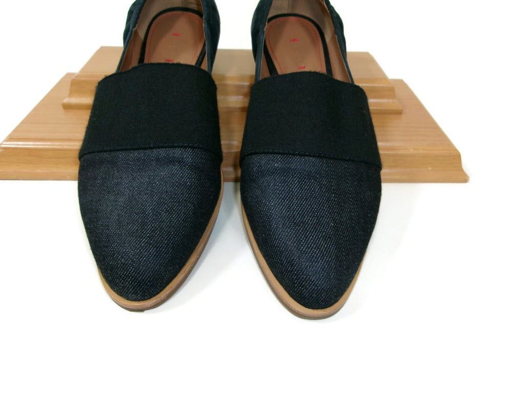 ED Ellen Degeneres Karlin Suede & denim Textile Flats Blue  Womens Shoes Size 8