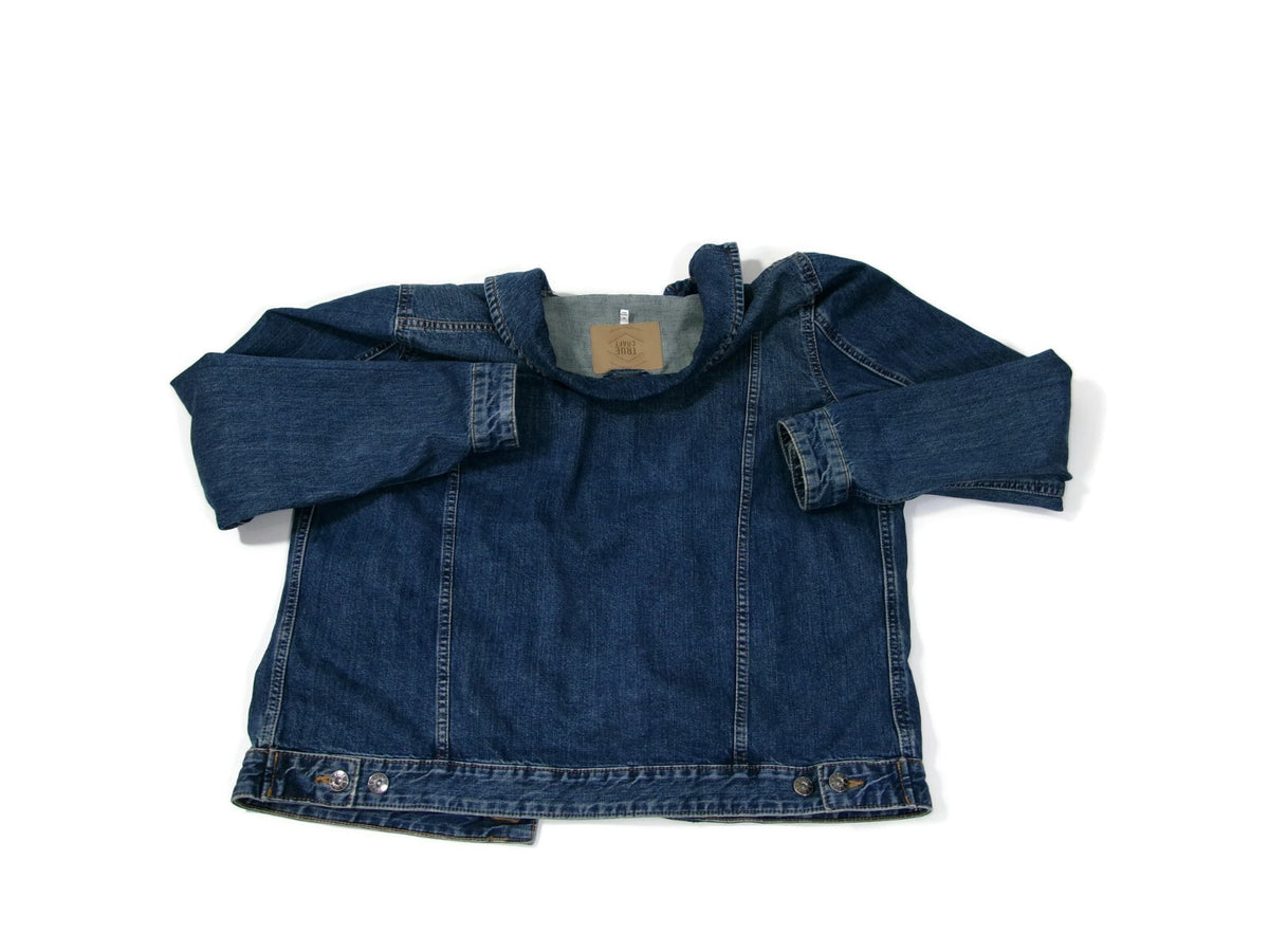 TRUE CRAFT Mens Distressed Relaxed Denim Jean Jacket Size M Medium