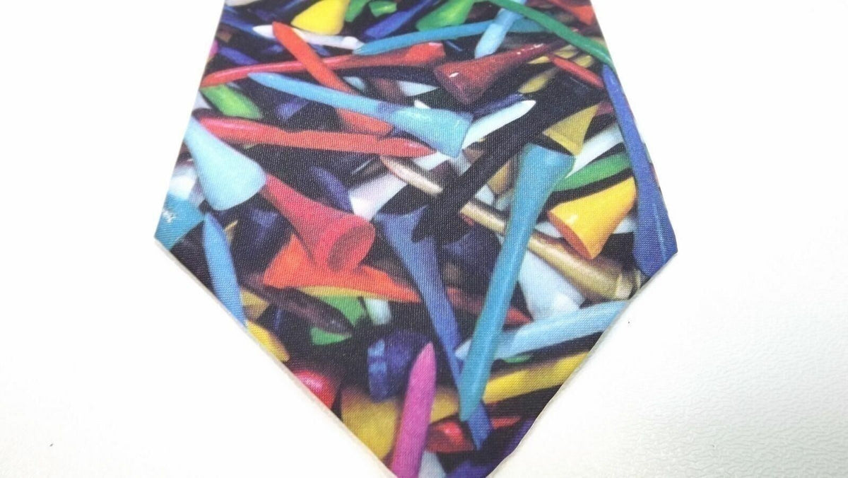 VINTAGE RALPH MARLIN Golf Themed Colorful Mens TIE Golf Tees Fun Clean Nice 1
