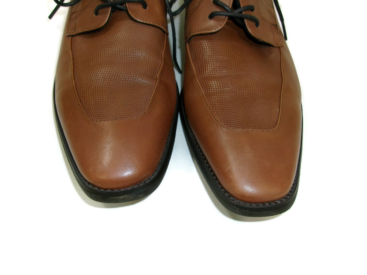 Calvin Klein Mens Rambert Tan Leather Lace Up Oxfords Shoes size 11.5 M