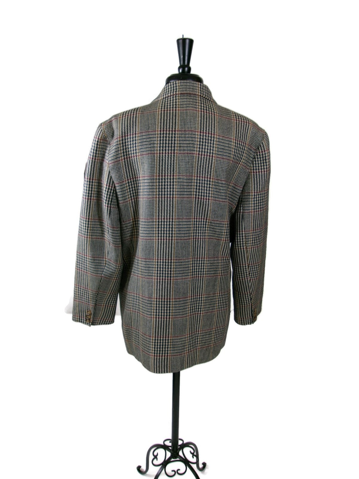 St Michael Houndstooth Plaid Womens Vintage Jacket Blazer Size 14 MD In Germany