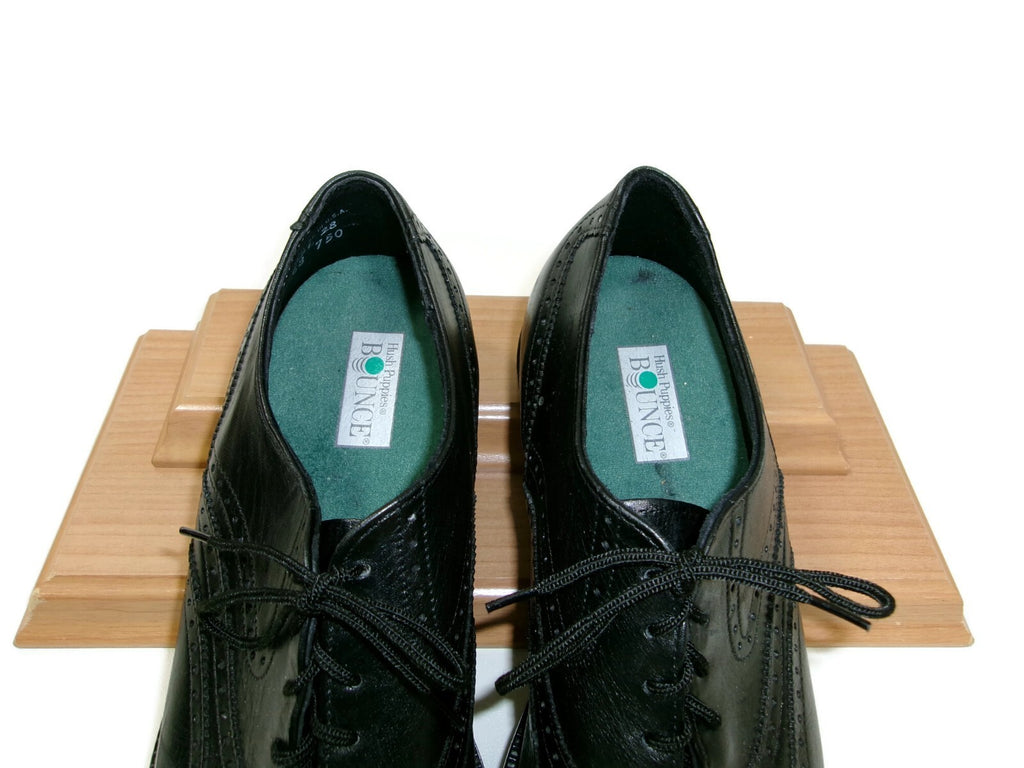 Hush Puppies Bounce Mens Black Leather Wingtip Oxfords Dress Shoes Size 7 M