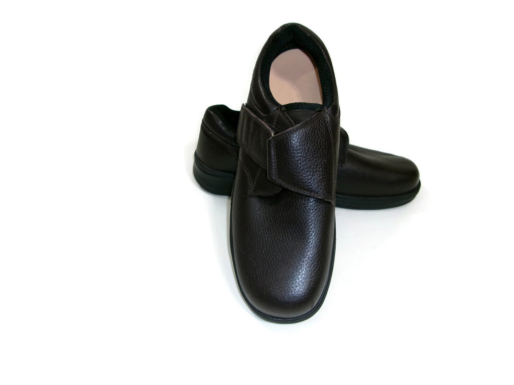 Orthofeet Mens Brown Textured Leather Orthopedic Shoes Size 10 D Slip Ons