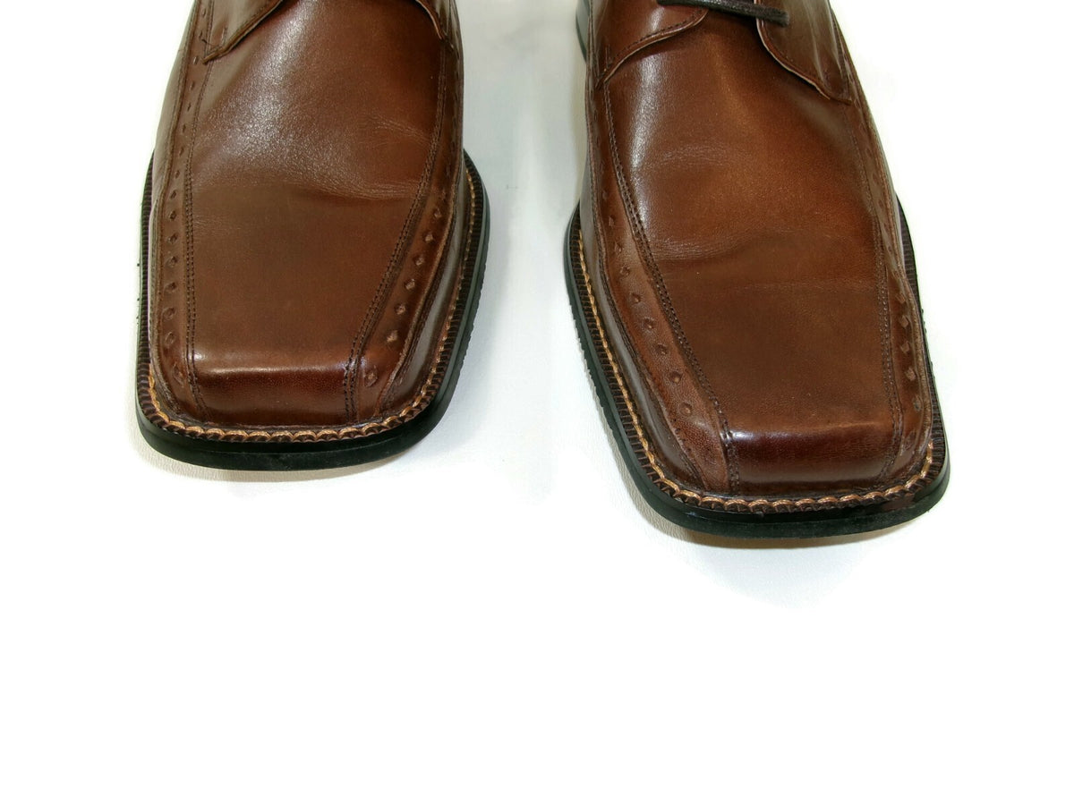 Stacy Adams Mens Tan Brown Lace Up Leather Dress or Casual Shoes Size 11 W