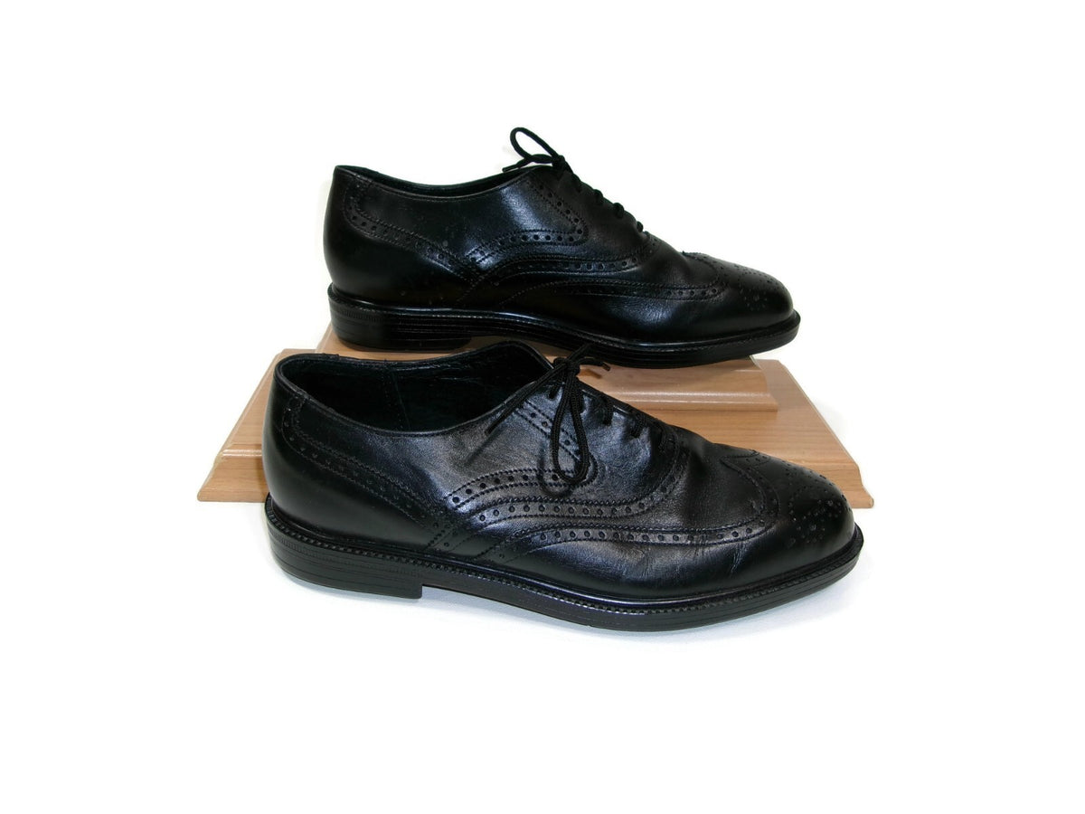 Hush Puppies Bounce Mens Black Leather Wingtip Oxfords Dress Shoes Size 7 M