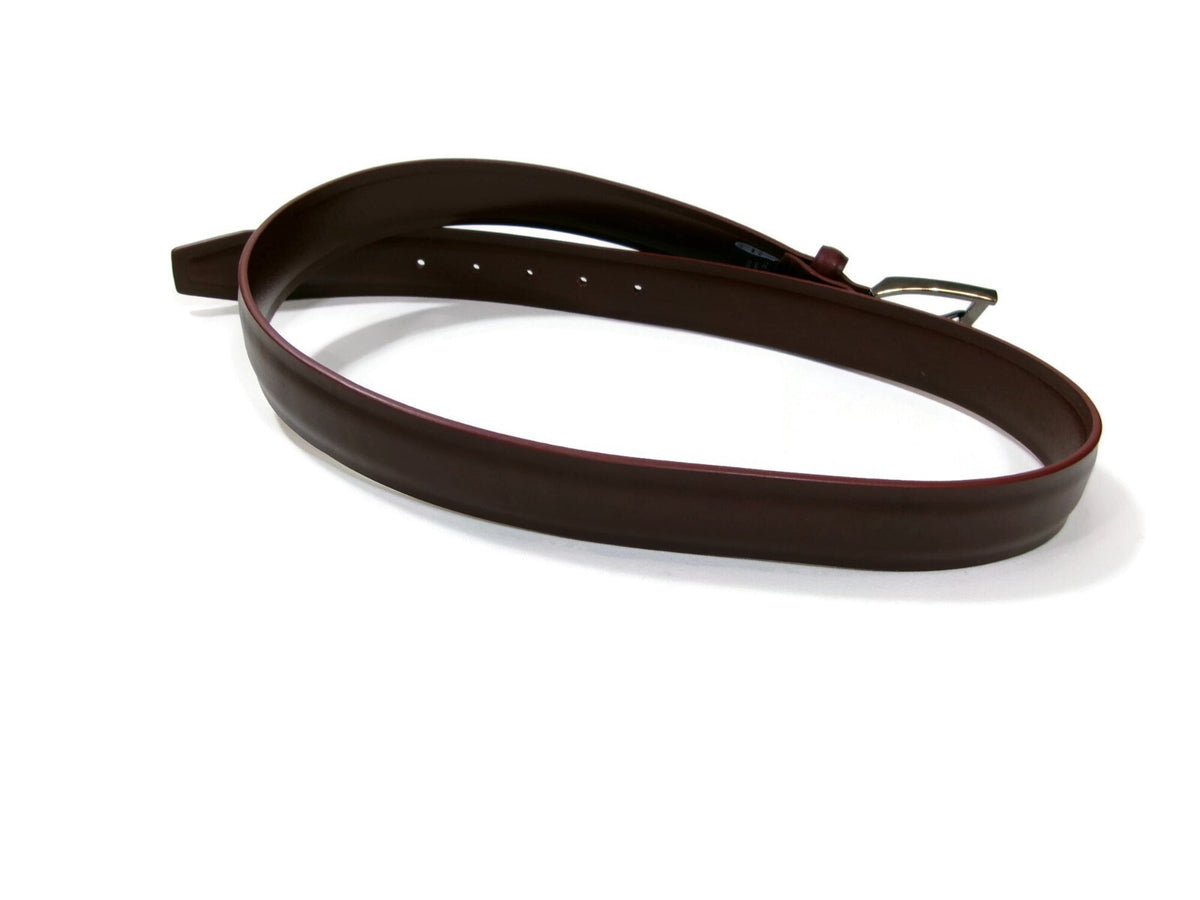 The Tie Bar Redish Burgundy Leather Mens Belt Size M Medium 43"
