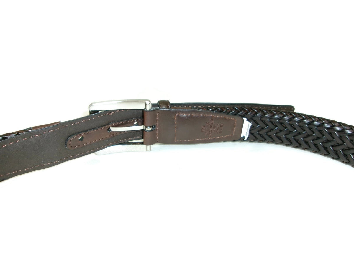 Brown Handcrafted Bonded Leather Mens Casual to Dress Belt Size 50 Silver Buckle