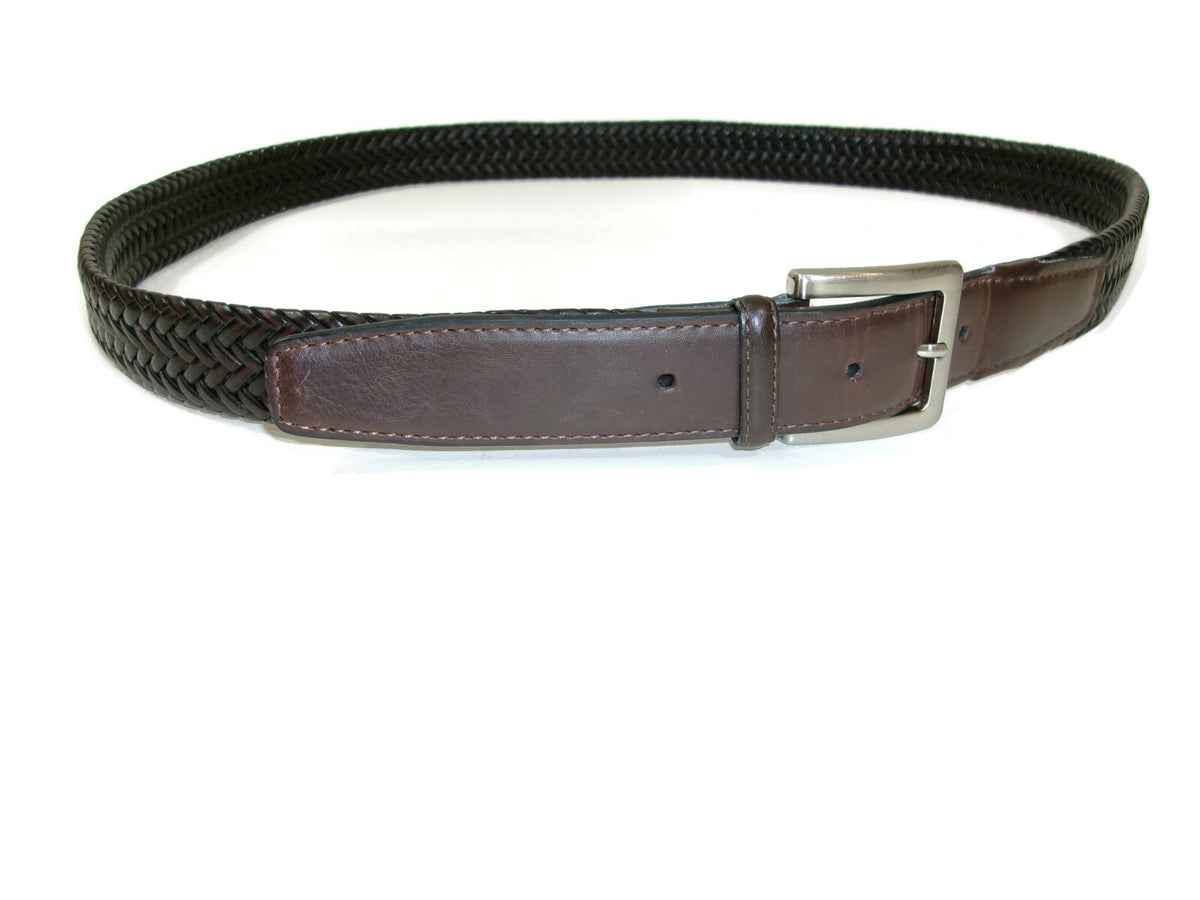 Brown Handcrafted Bonded Leather Mens Casual to Dress Belt Size 50 Silver Buckle