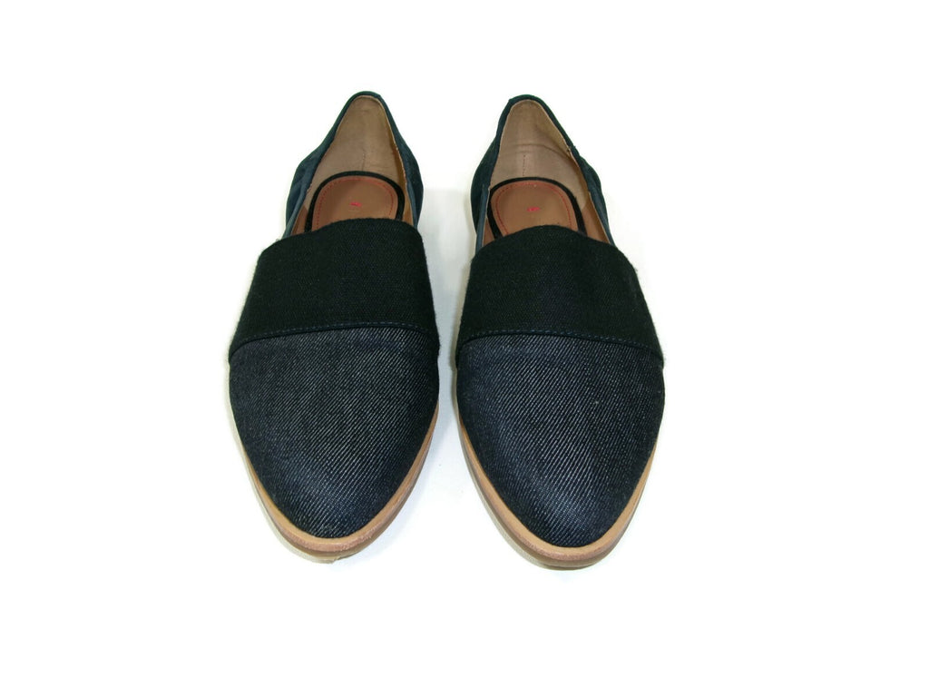 ED Ellen Degeneres Karlin Suede & denim Textile Flats Blue  Womens Shoes Size 8