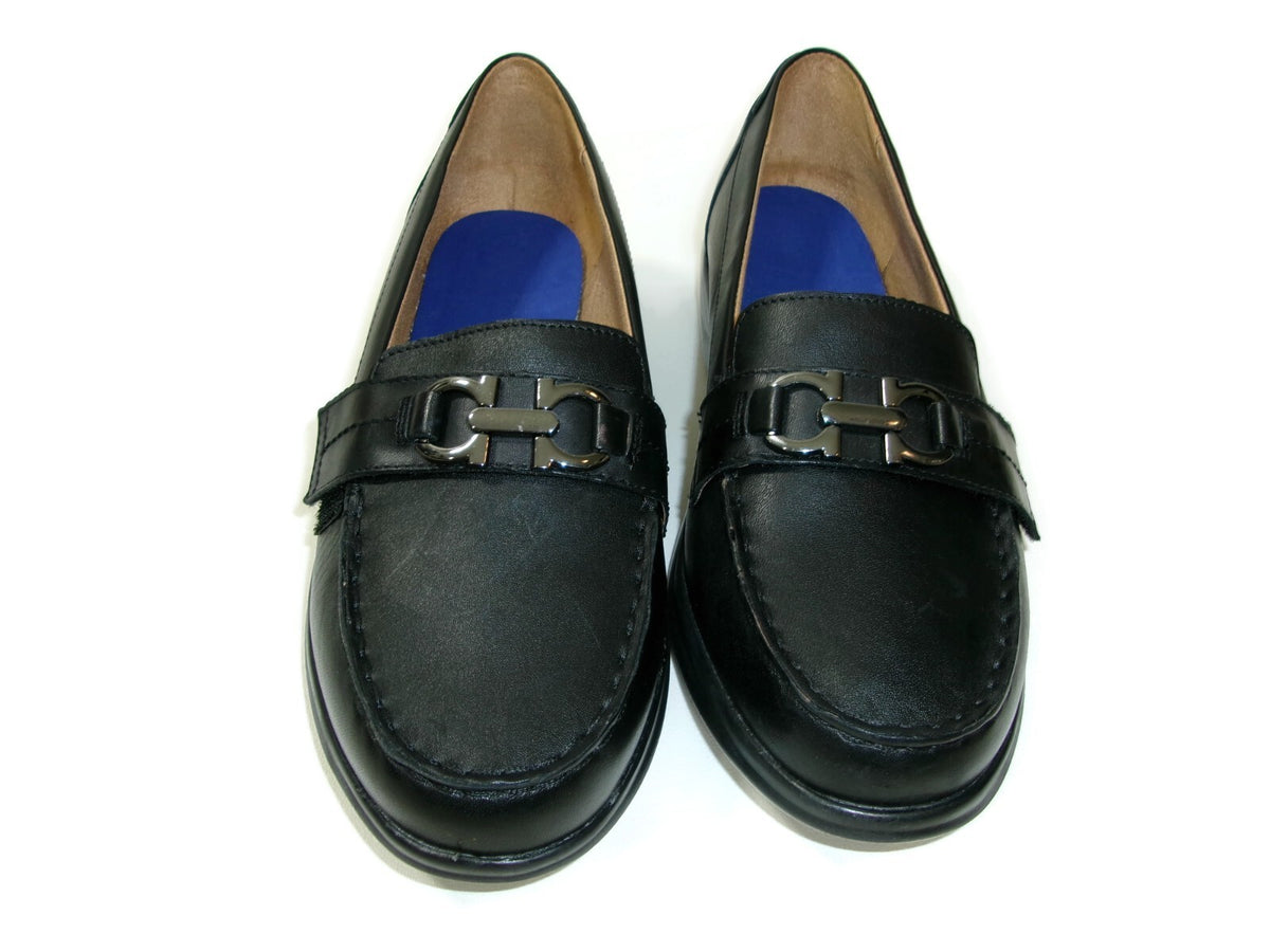 Dr. Comfort Womens Black Leather Mallory Diabetic Foot Comfort Shoes Size 9.5 W