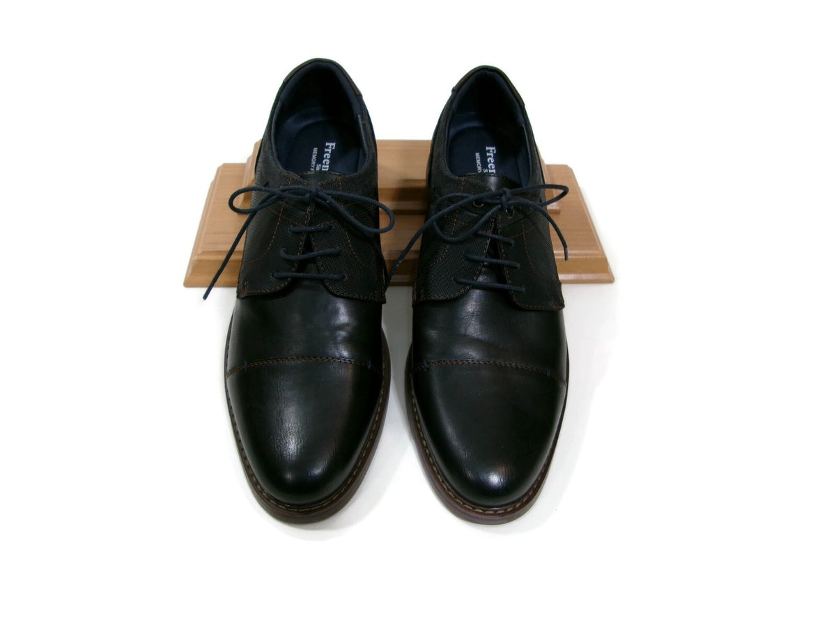 Freeman Mens Black Hudson Cap Toe Oxfords Shoes w/Memory Foam Size 12 M
