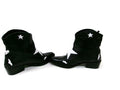 Pull & Bear Womens Black Leather White Star Western Boots Shoes SZ 39 EU 8.5 US