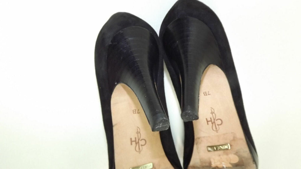 Cole Haan Air Womens Shoes Size 7 B BLACK Suede Leather Heels Pumps