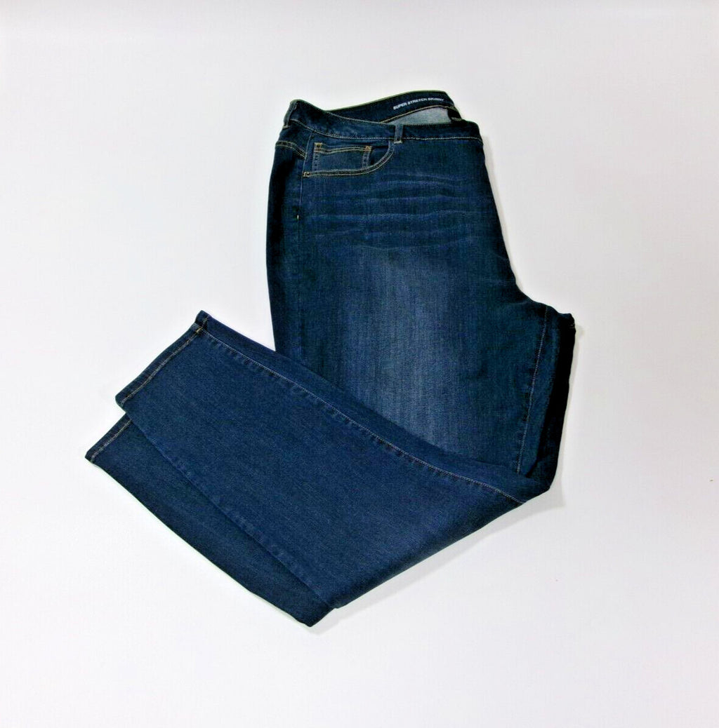 LANE BRYANT womens Super Stretch Skinny Jeans Pants Plus Size 28 Distressed