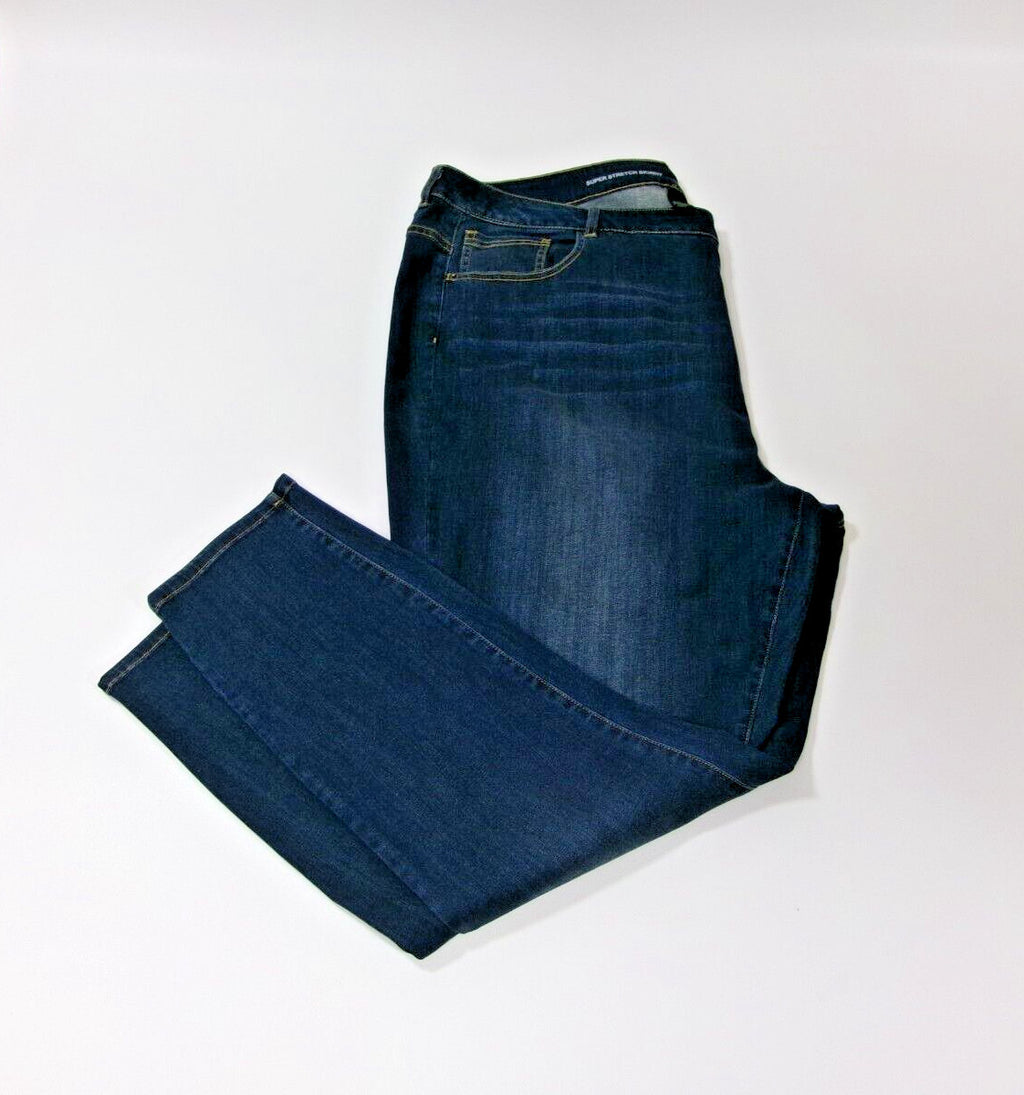 LANE BRYANT womens Super Stretch Skinny Jeans Pants Plus Size 28 Distressed