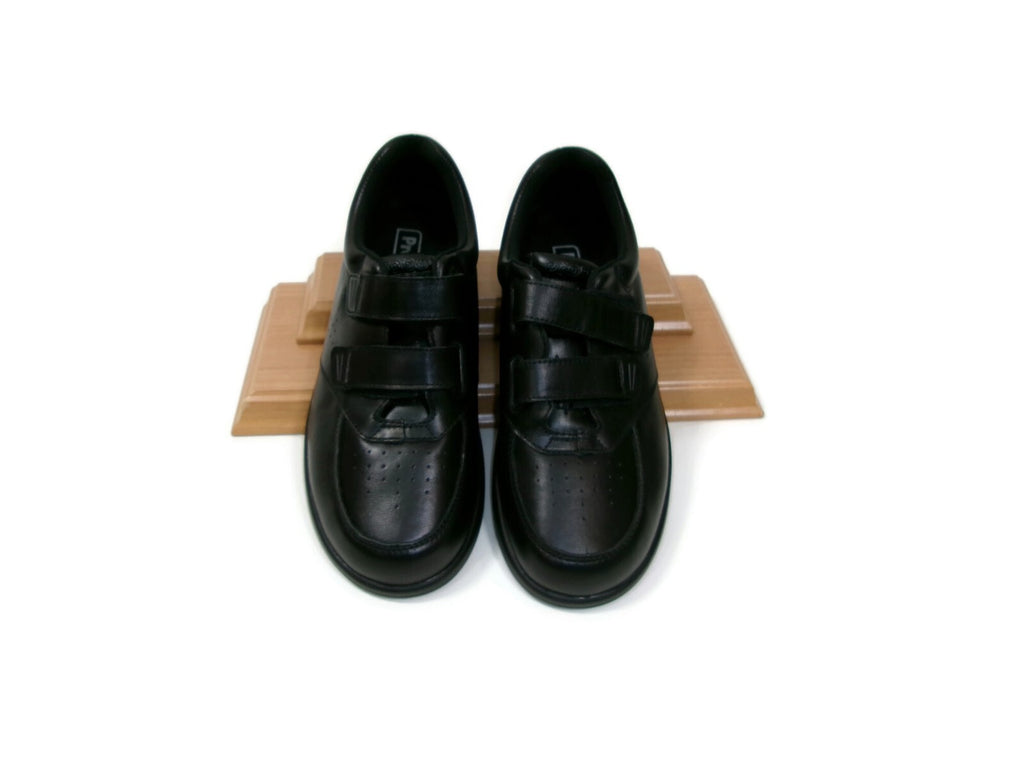 Propet Mens Black Leather LifeWalker Vista Strap Shoes Size 9.5 M (D)