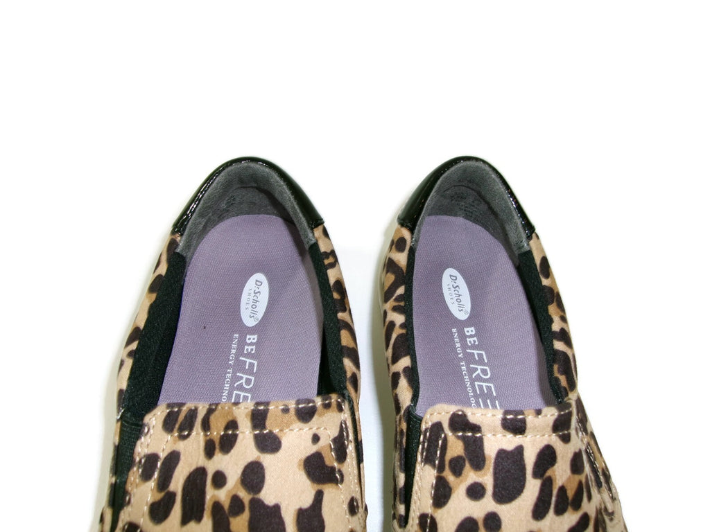 Womens Dr Scholls Be Free Cheetah Slip On Sneakers Shoes size 9.5 M Tan Brown