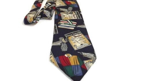 STRUCTURE Mens Italian Fabric Athletic Sportsmans Football Coach Tie 100% SILK