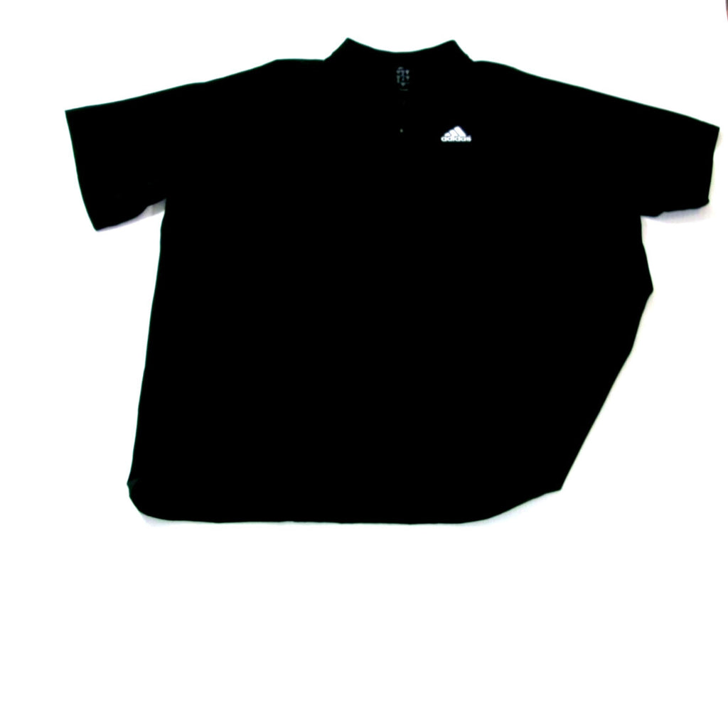 Adidas Mens Size L Large Activewear Sports Shirt Partial Front Zip  Black White