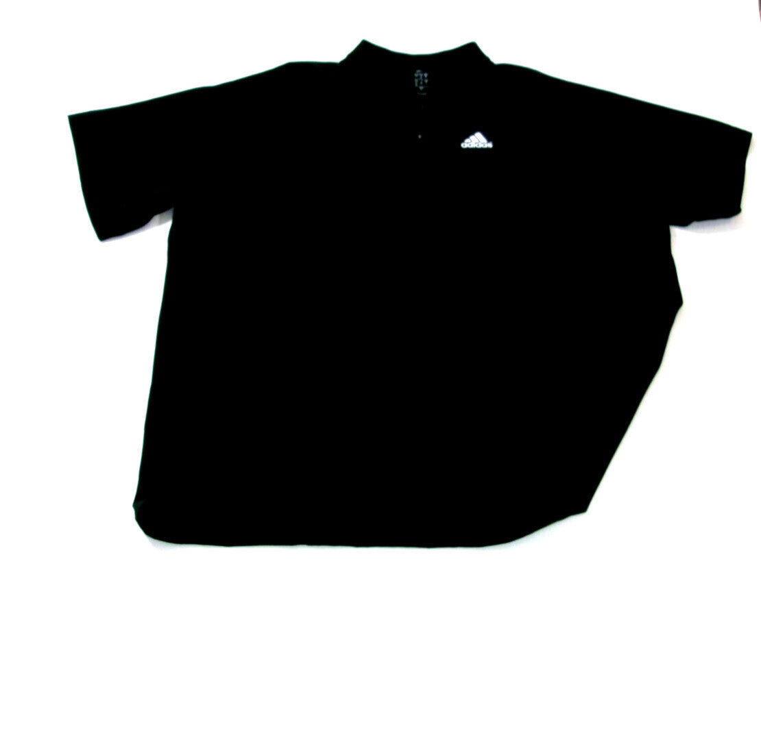 Adidas Mens Size L Large Activewear Sports Shirt Partial Front Zip  Black White