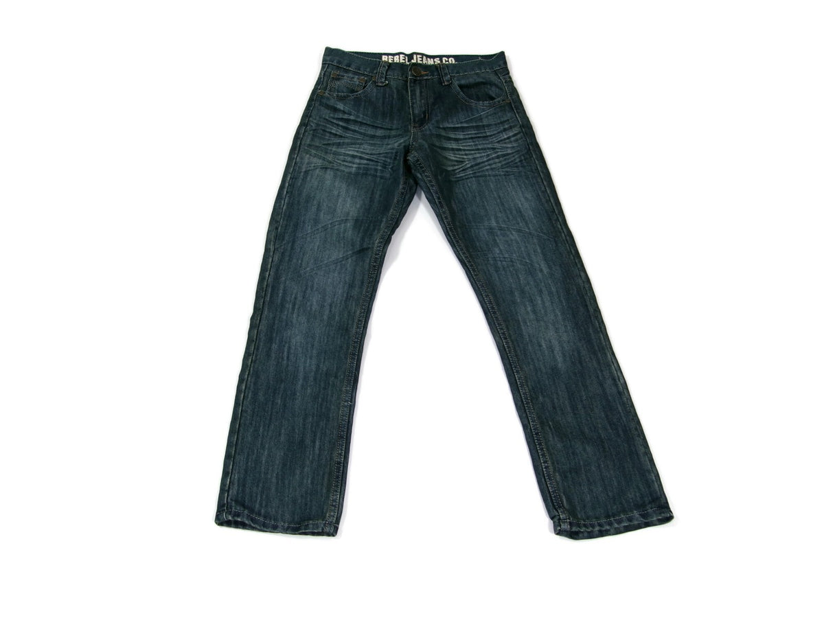 Rebel Jeans Co. Pre Teen Boys Stylish Distressed Denim Jeans Pants Size 10