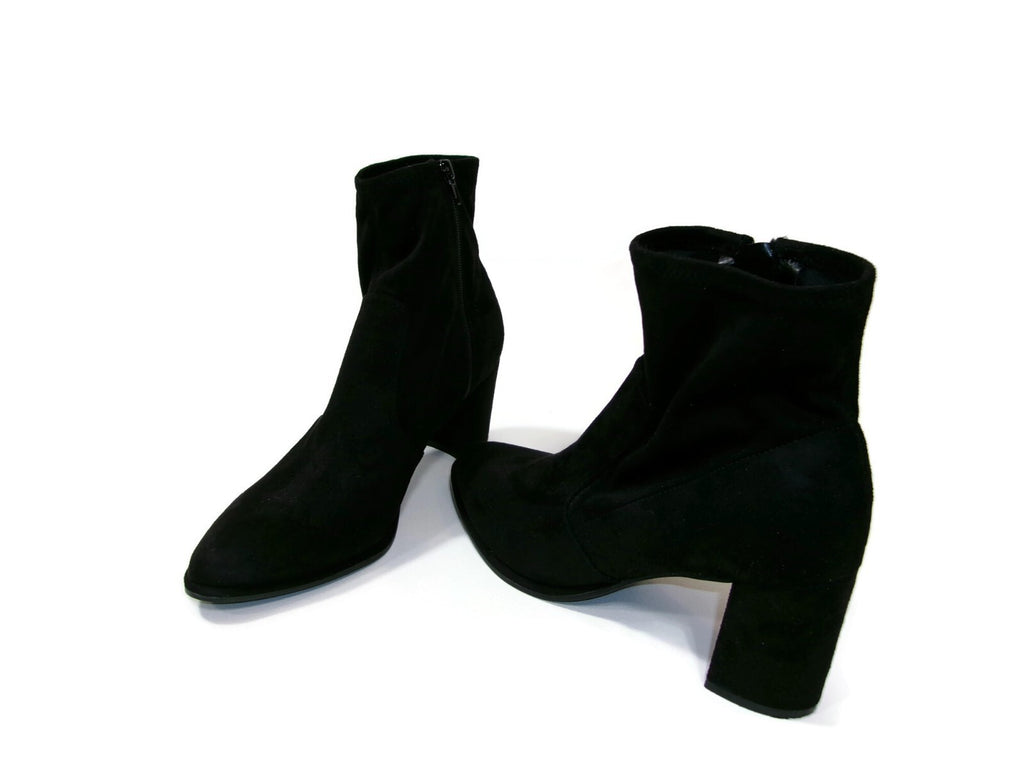 Nine West Womens Black Faux Suede Glove Ankle Boots Shoes Size 10 M Side Zip