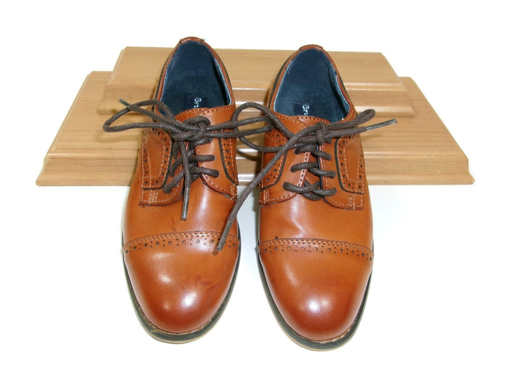 Bruno Marc New York Kids Boys Classic Tan Oxford Dress Shoes Size 11 M Lace Up