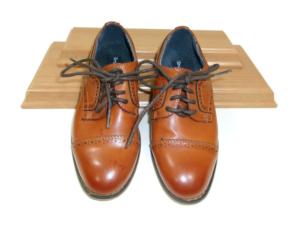 Bruno Marc New York Kids Boys Classic Tan Oxford Dress Shoes Size 11 M Lace Up