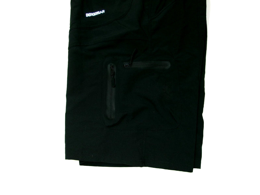 Bergrisar Mens Black Polyester/Spandex  Cycling Mountain Shorts  Size XXL