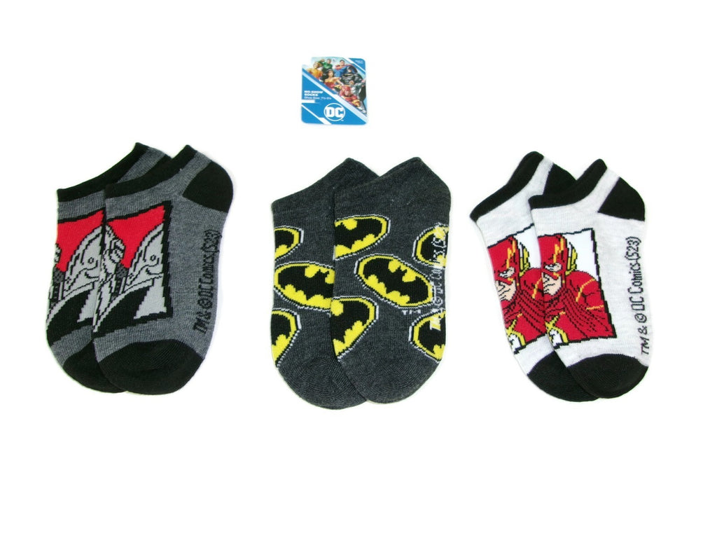 Little Girls Boys  3 Three Pair  Justice League No-Show Socks Comics
