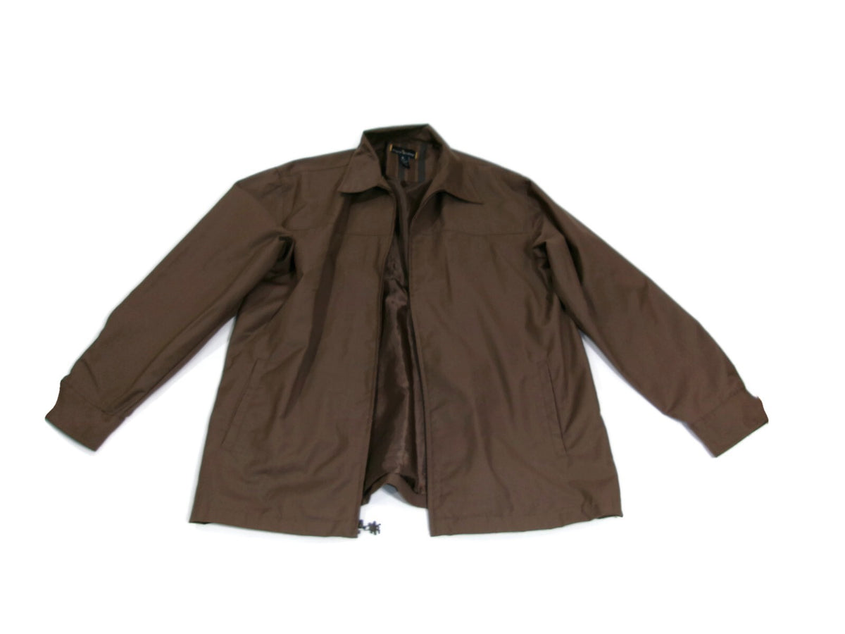 Stacy Adams Mens Brown Casual Jacket Lined Zipped Front Inside Pocket Size 2XL