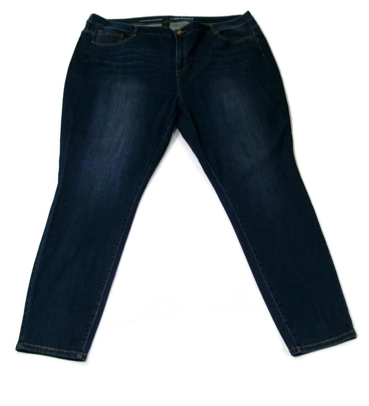 LANE BRYANT womens Super Stretch Skinny Jeans Pants Plus Size 28 Distressed
