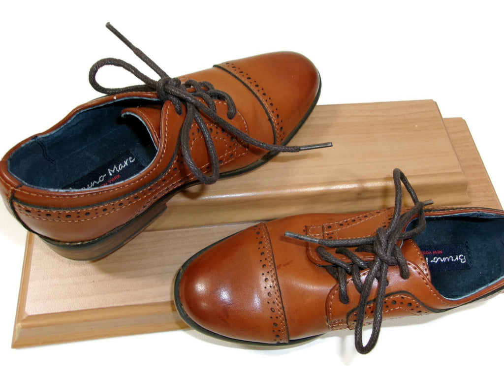 Bruno Marc New York Kids Boys Classic Tan Oxford Dress Shoes Size 11 M Lace Up
