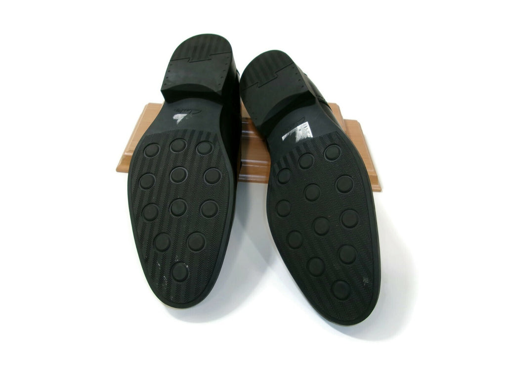 Mens COLLECTION by CLARKS Extreme Comfort Size 12 Black Leather Slip Ons Loafers
