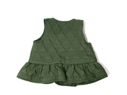 Aspen Kids Toddler Girls Quilted Olive Green  Puffer Vest Jacket Size 12 M
